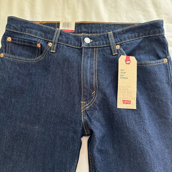 NWT New with Tags Levi's 511 Slim Fit Dark Wash Jeans W32 L30 - Picture 3 of 9